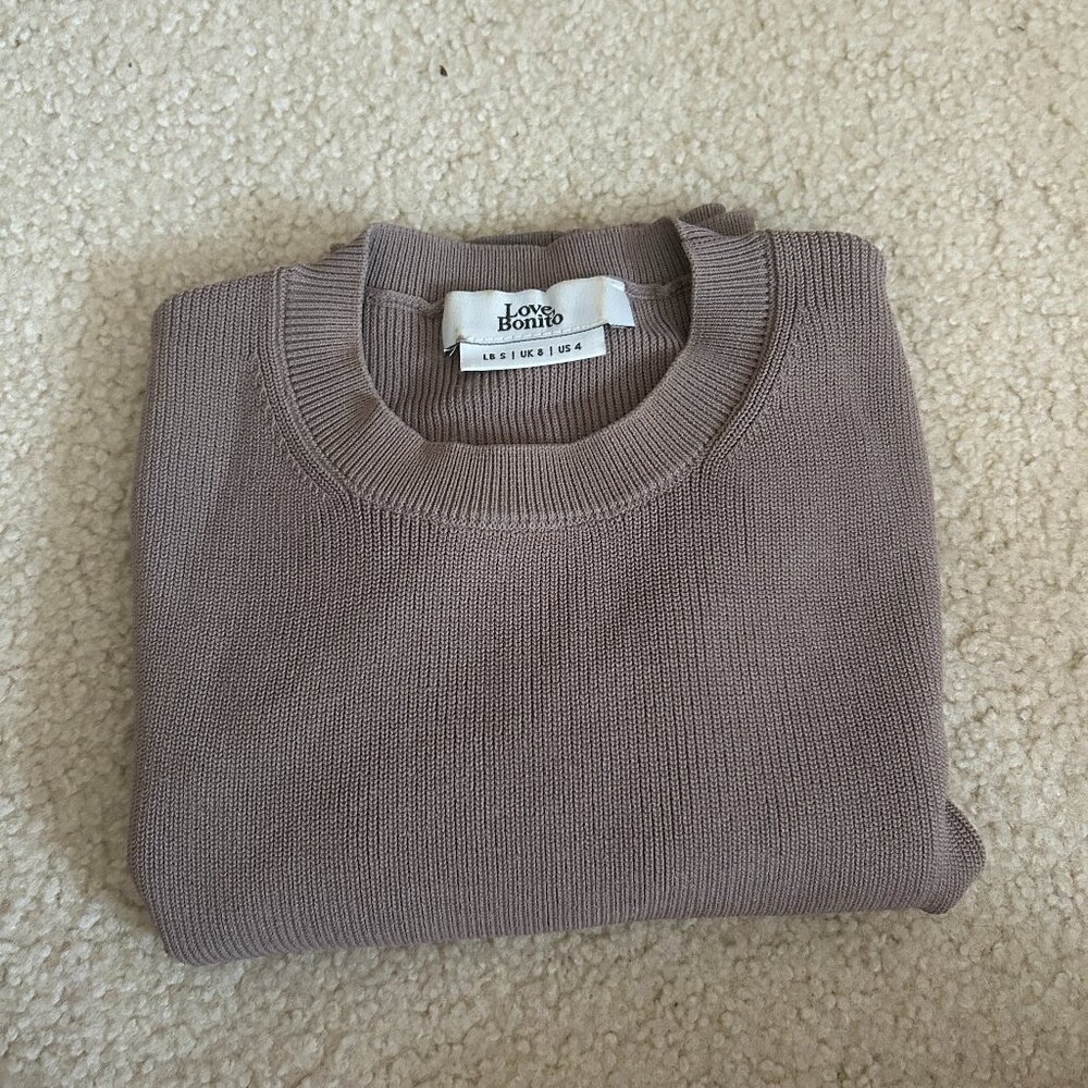 Love Bonito Brown Ribbed Knit Top - Size US 4